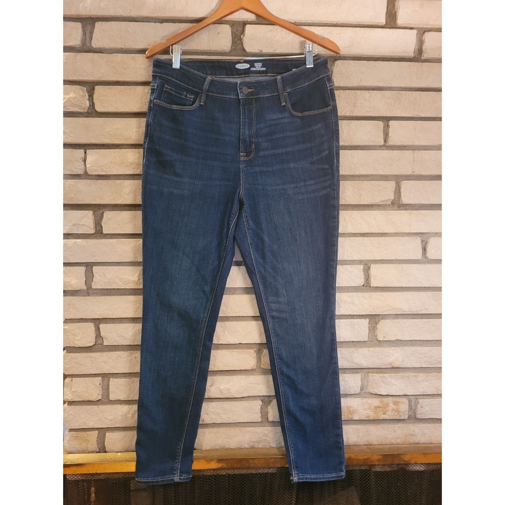 Old Navy Rockstar Women Size 14 Super Skinny High Rise Jeans Dark Wash